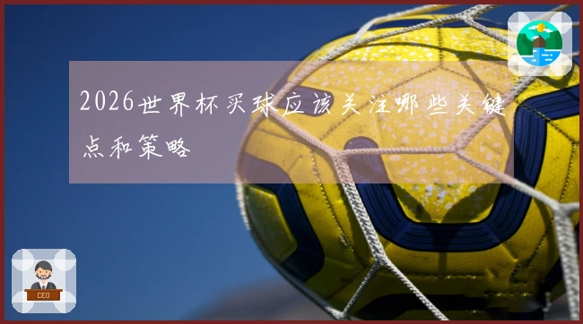 2026世界杯买球应该关注哪些关键点和策略